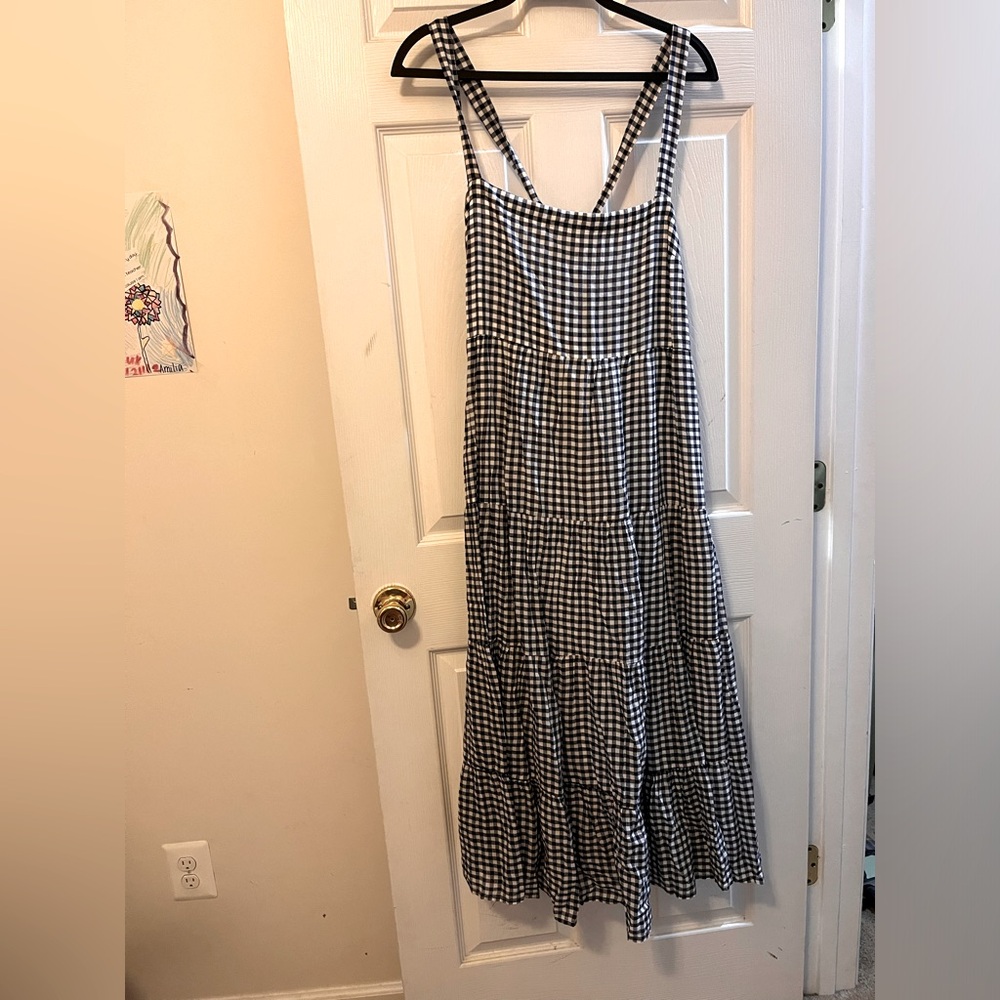 Black and White Gingham Maxi Dress